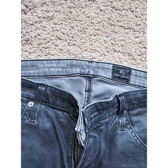 AG Adriano Goldschmied Legging Ankle Jean Black Leatherette Vintage 30R edgy - Picture 7 of 7